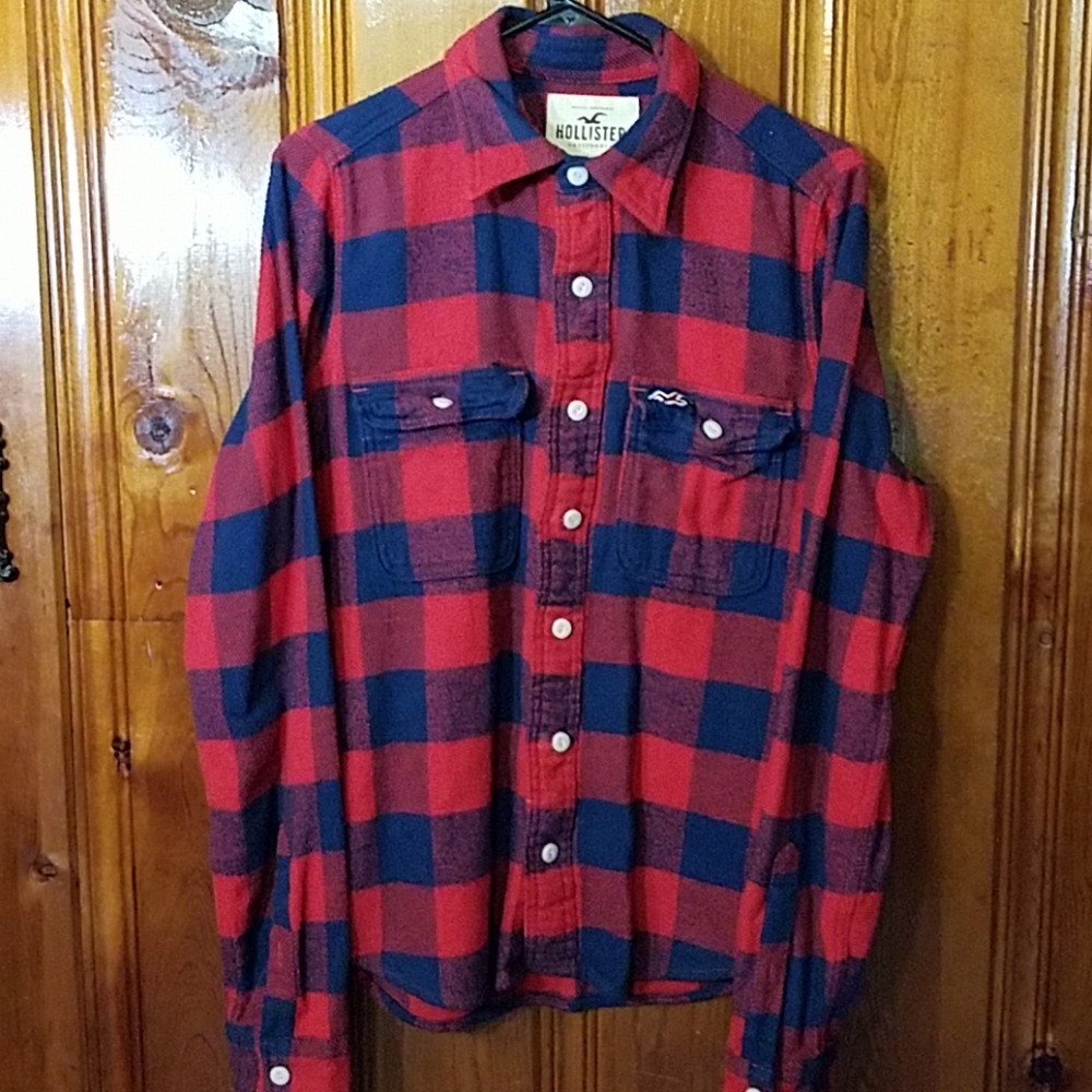 Hollister flannel shirt plaid size medium